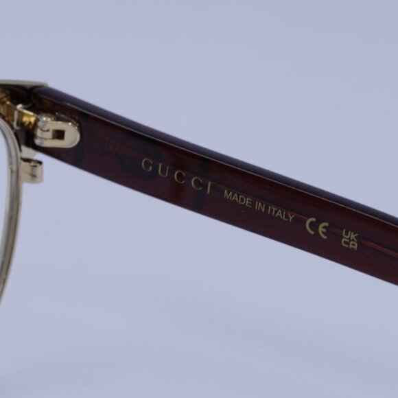 Gucci GG1114O 003 Eyeglasses Gold/Red 52mm Cat Eye Frame - Picture 8 of 12